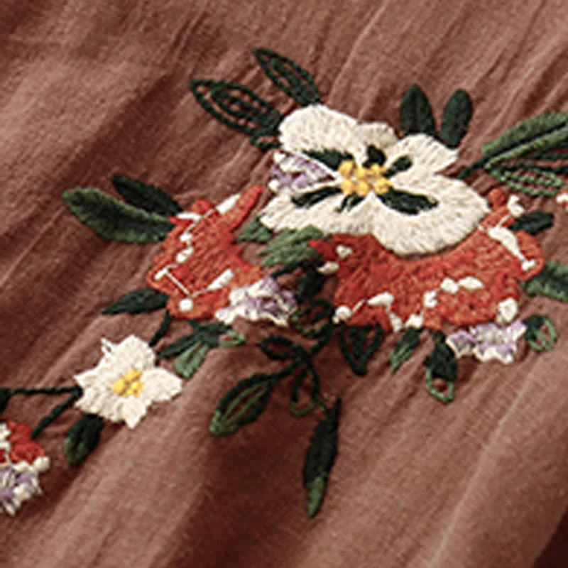 Maglietta da donna in cotone a maniche corte con scollo rotondo, casual ed estiva, con Buddha Stones e ricamo - Image 26