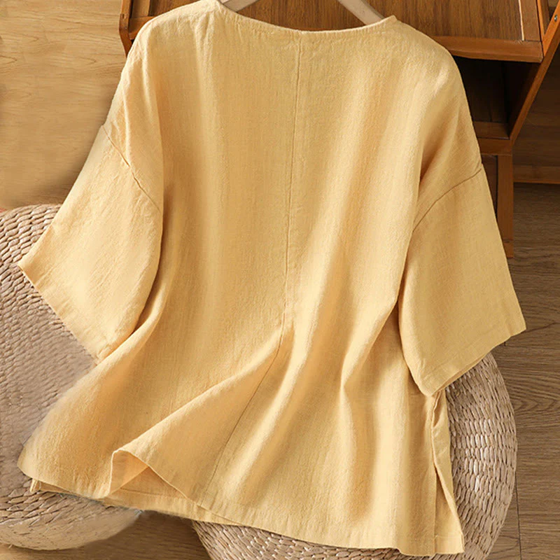 Maglietta da donna in cotone a maniche corte con scollo rotondo, casual ed estiva, motivo Buddha Stones - Image 10