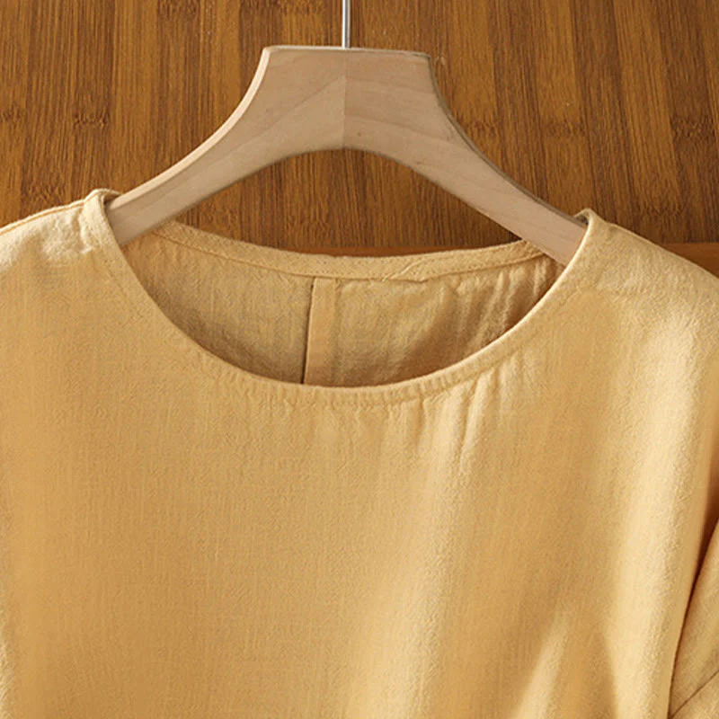 Maglietta da donna in cotone a maniche corte con scollo rotondo, casual ed estiva, motivo Buddha Stones - Image 11