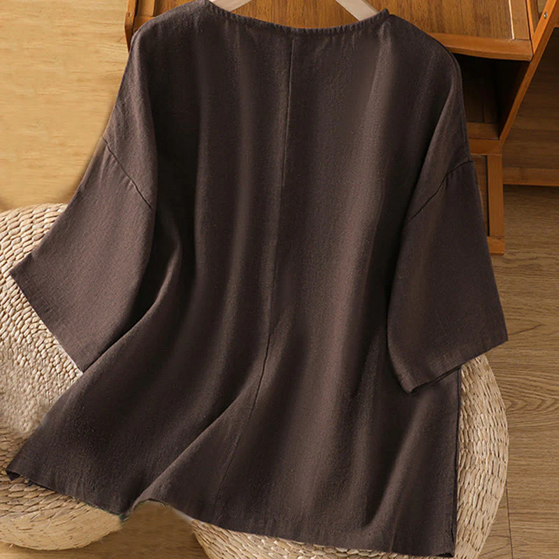 Maglietta da donna in cotone a maniche corte con scollo rotondo, casual ed estiva, motivo Buddha Stones - Image 16