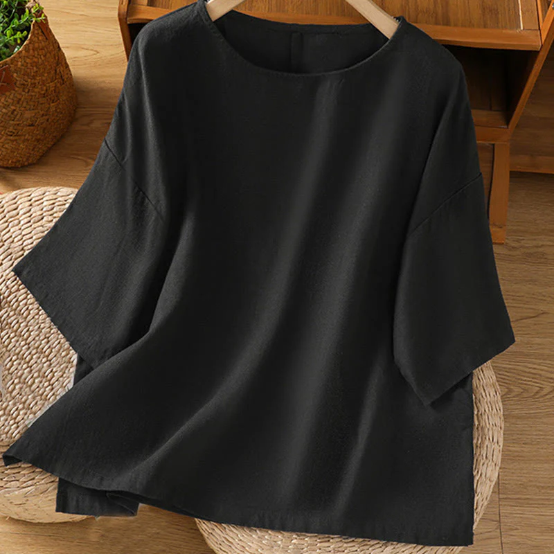Maglietta da donna in cotone a maniche corte con scollo rotondo, casual ed estiva, motivo Buddha Stones - Image 21