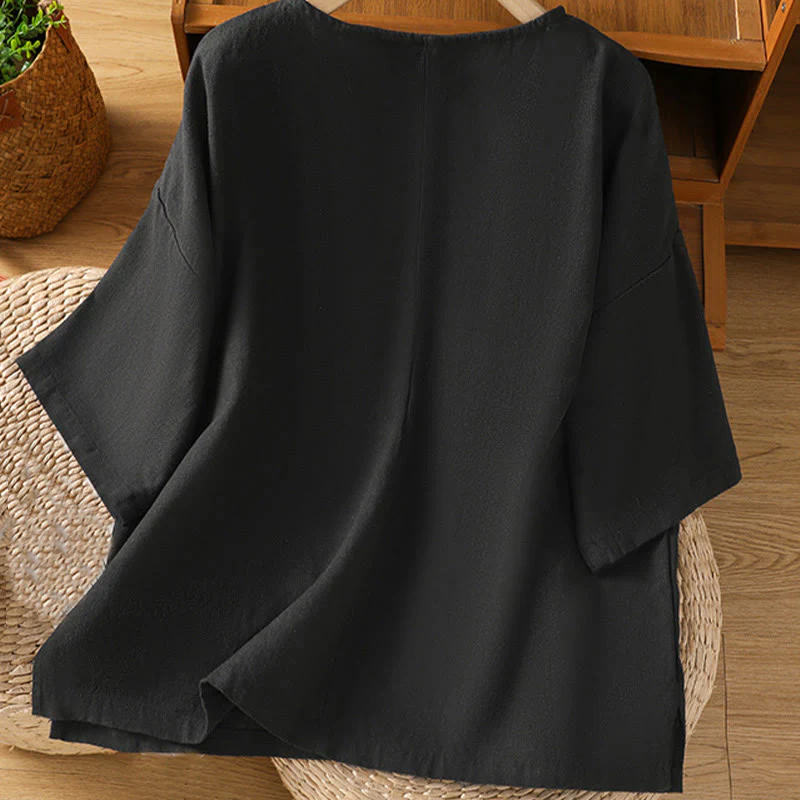 Maglietta da donna in cotone a maniche corte con scollo rotondo, casual ed estiva, motivo Buddha Stones - Image 22