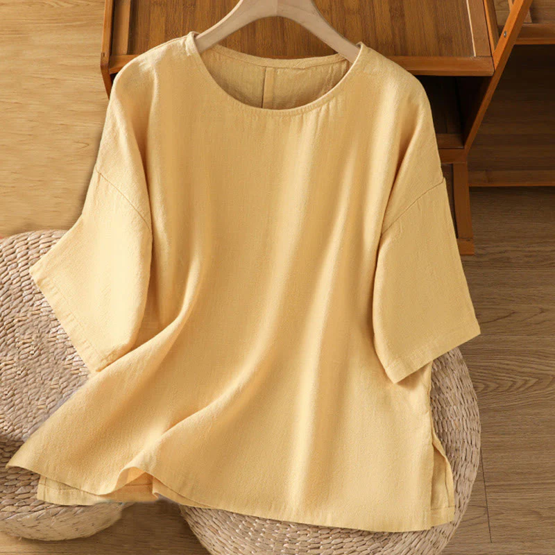 Maglietta da donna in cotone a maniche corte con scollo rotondo, casual ed estiva, motivo Buddha Stones - Image 9