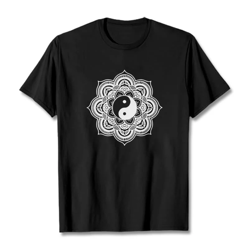Maglietta in cotone con Buddha Stones Mandala Yin Yang - Image 10