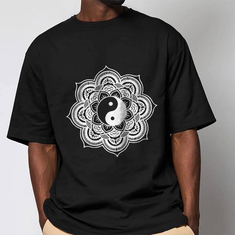 Maglietta in cotone con Buddha Stones Mandala Yin Yang - Image 14