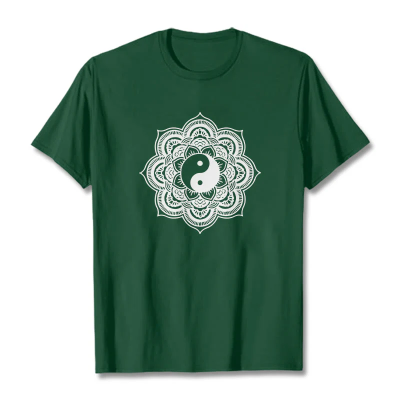 Maglietta in cotone con Buddha Stones Mandala Yin Yang - Image 18