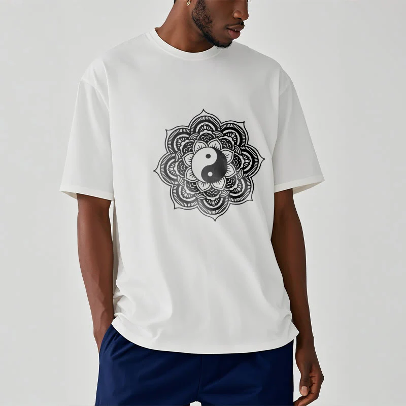Maglietta in cotone con Buddha Stones Mandala Yin Yang - Image 27