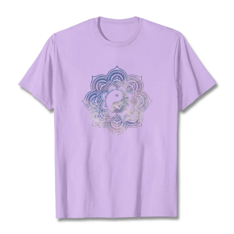 Maglietta in cotone con Buddha Stones Mandala Yin Yang - Image 6