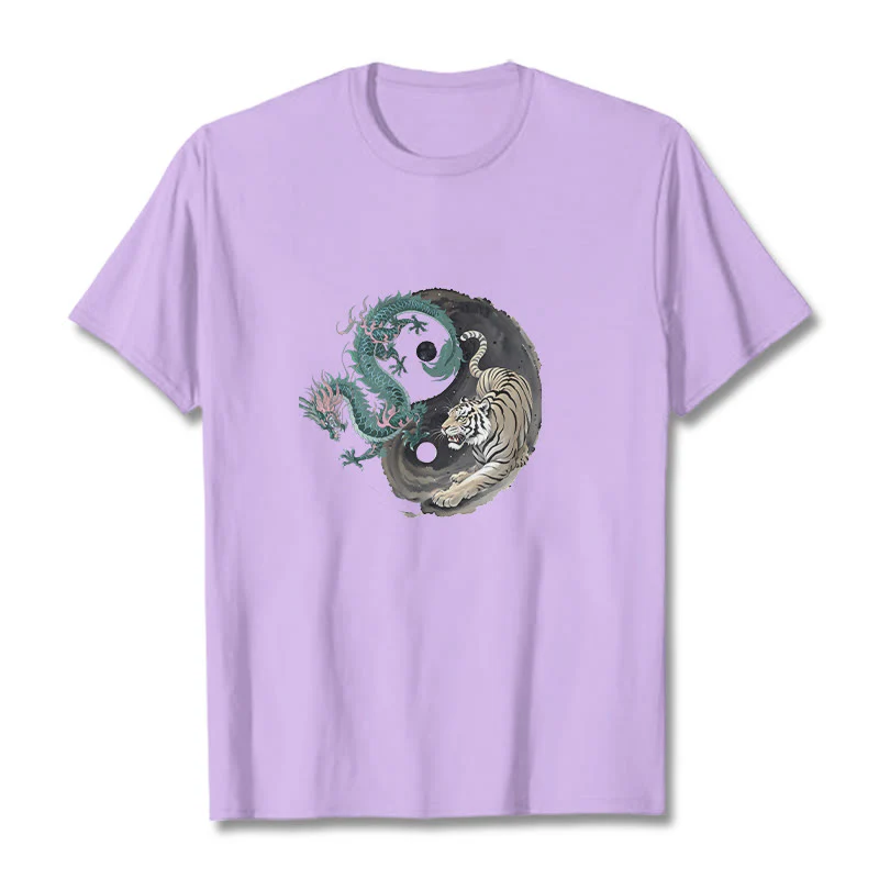 Maglietta in cotone con Buddha Stones, tigre, drago, Yin e Yang - Image 17