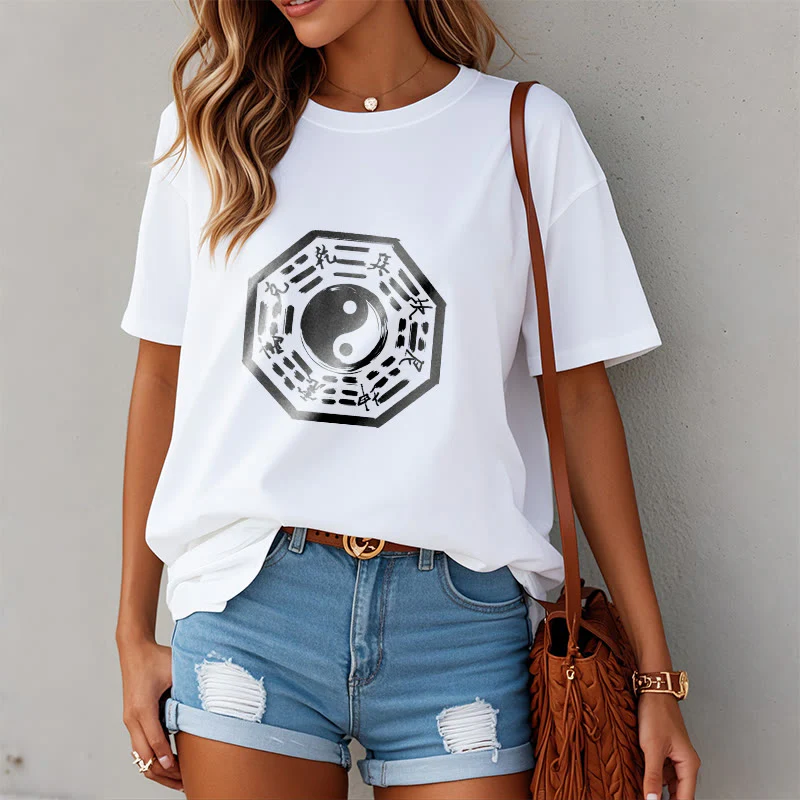 Maglietta in cotone con motivo Buddha Stones Ba Gua - Image 8