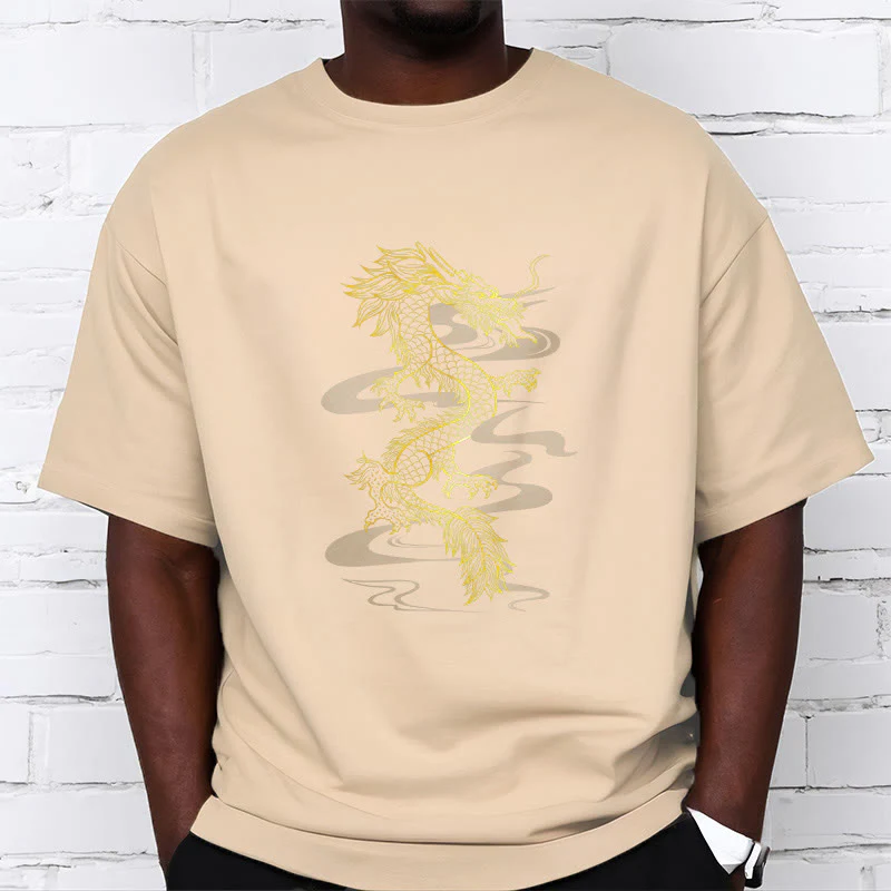 Maglietta in cotone con motivo Buddha Stones Golden Dragon - Image 14