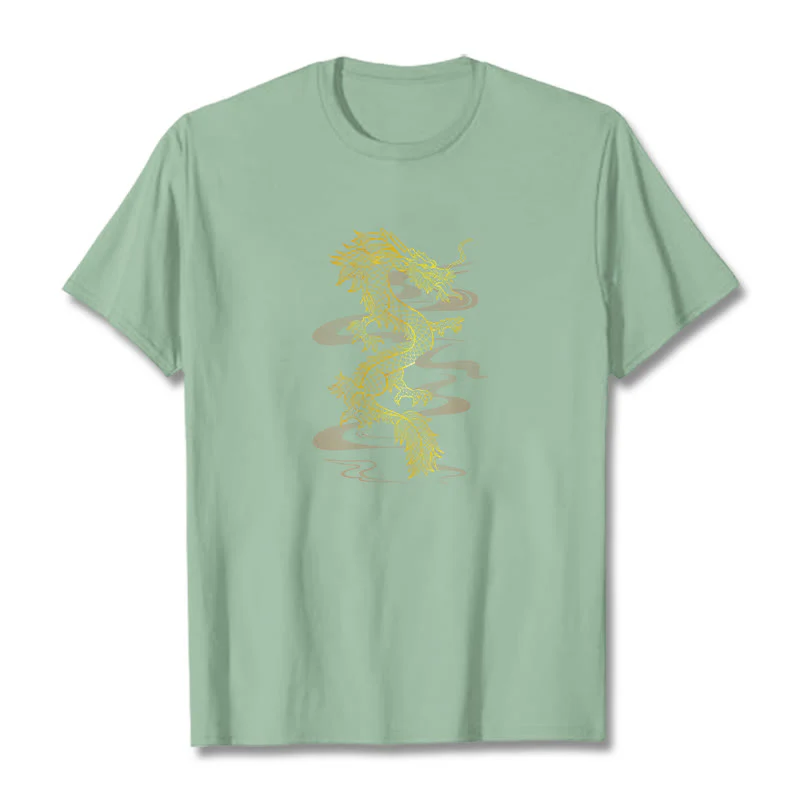 Maglietta in cotone con motivo Buddha Stones Golden Dragon - Image 15
