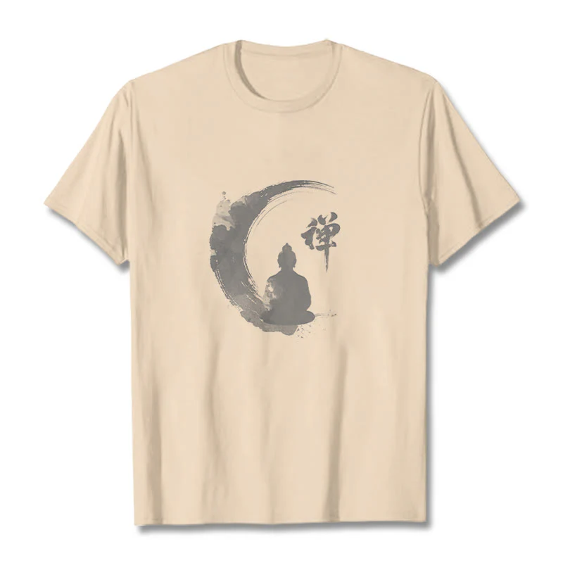 Maglietta in cotone con motivo Buddha Stones in meditazione - Image 17