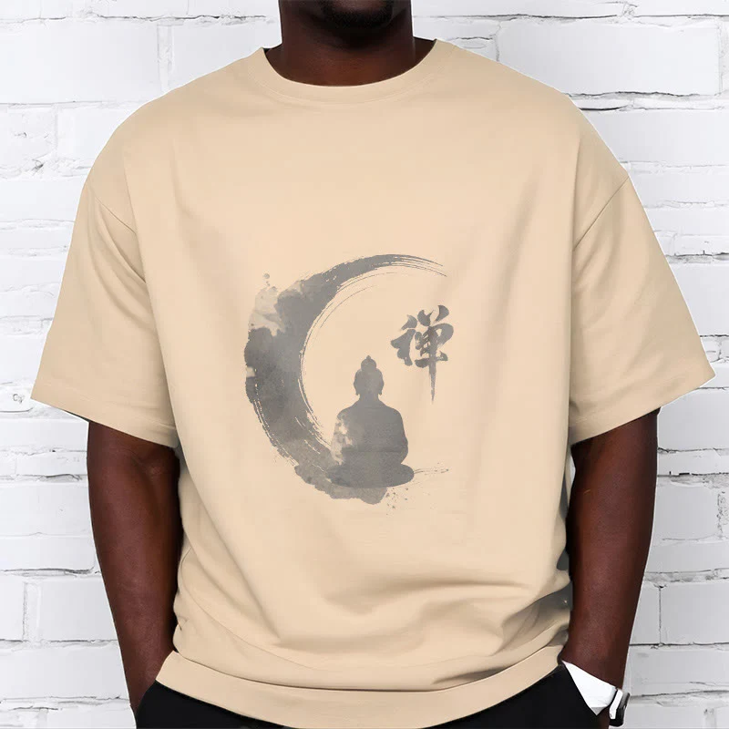 Maglietta in cotone con motivo Buddha Stones in meditazione - Image 18