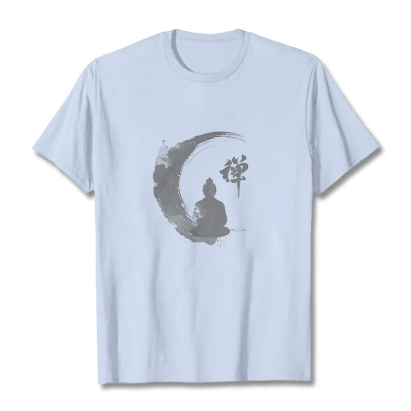 Maglietta in cotone con motivo Buddha Stones in meditazione - Image 19