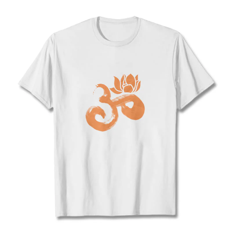 Maglietta in cotone con motivo Buddha Stones OM Lotus Flower - Image 5