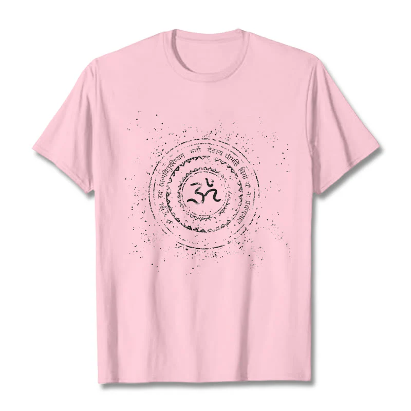 Maglietta in cotone con motivo mandala con Buddha Stones e simbolo Om e mantra - Image 13