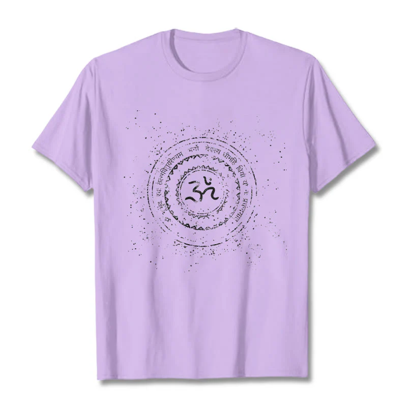 Maglietta in cotone con motivo mandala con Buddha Stones e simbolo Om e mantra - Image 17