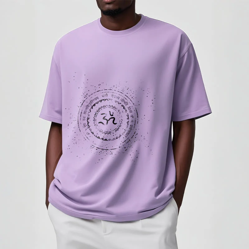 Maglietta in cotone con motivo mandala con Buddha Stones e simbolo Om e mantra - Image 18