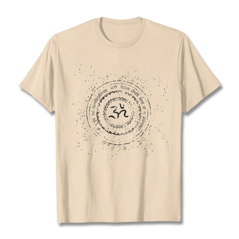 Maglietta in cotone con motivo mandala con Buddha Stones e simbolo Om e mantra - Image 9