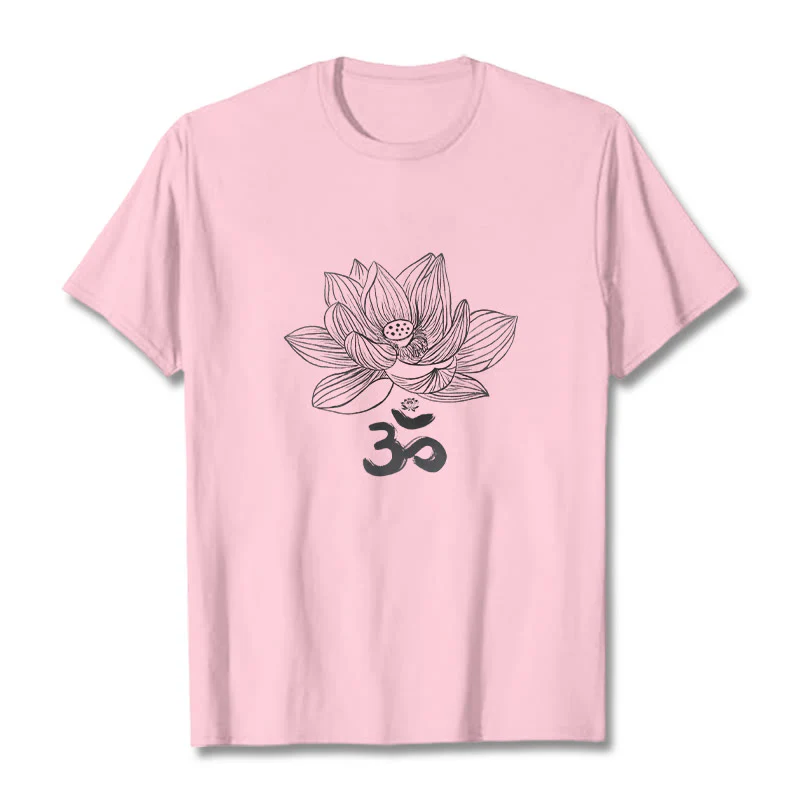 Maglietta in cotone con schizzo Buddha Stones Om Lotus - Image 27