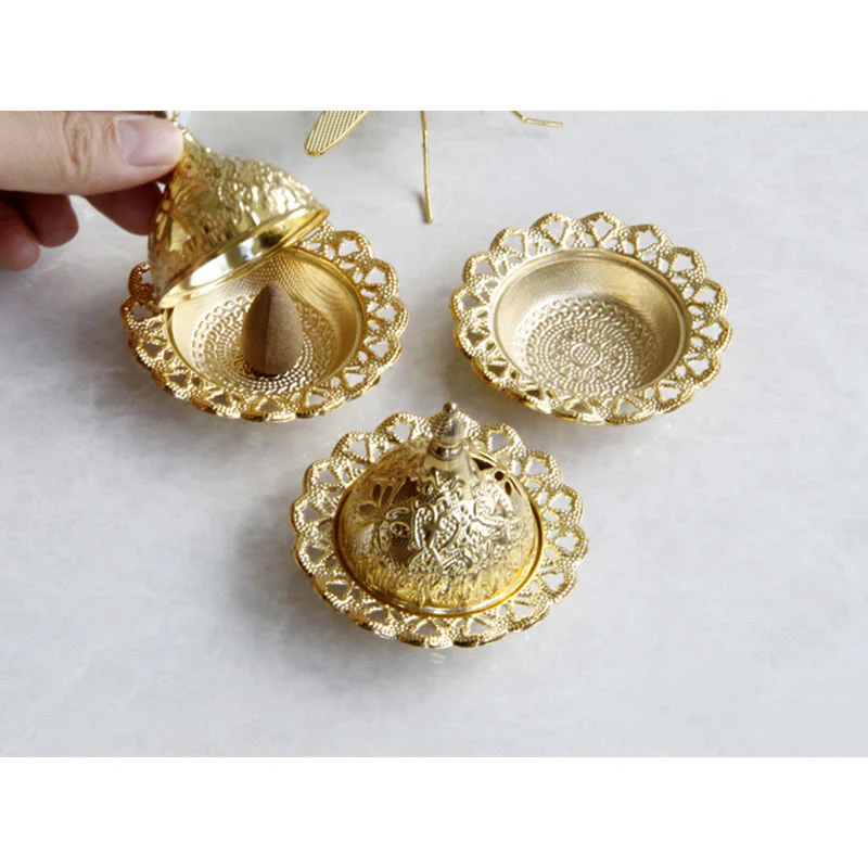 Mini bruciatore di incenso per meditazione Tibetan Gold - Image 11
