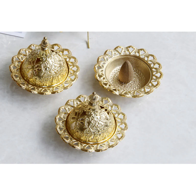 Mini bruciatore di incenso per meditazione Tibetan Gold - Image 12