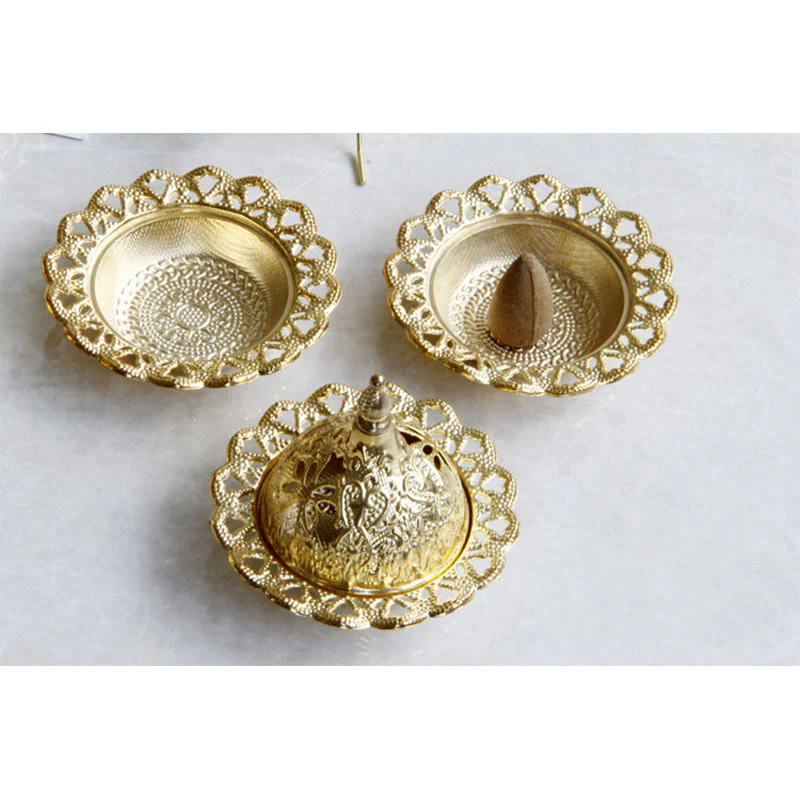 Mini bruciatore di incenso per meditazione Tibetan Gold - Image 13