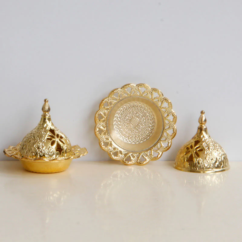 Mini bruciatore di incenso per meditazione Tibetan Gold - Image 4