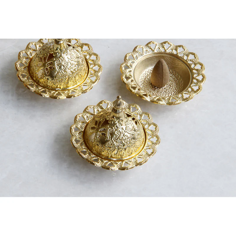 Mini bruciatore di incenso per meditazione Tibetan Gold - Image 6