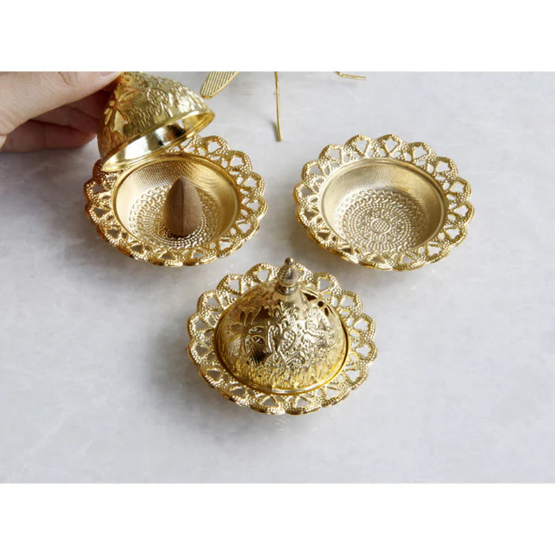 Mini bruciatore di incenso per meditazione Tibetan Gold - Image 8