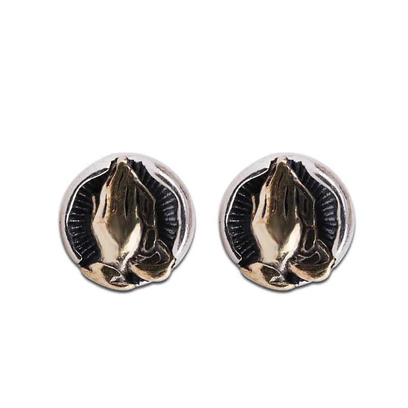 Orecchini a bottone Buddha Stones in argento sterling 925 Namaste Equality - Image 14