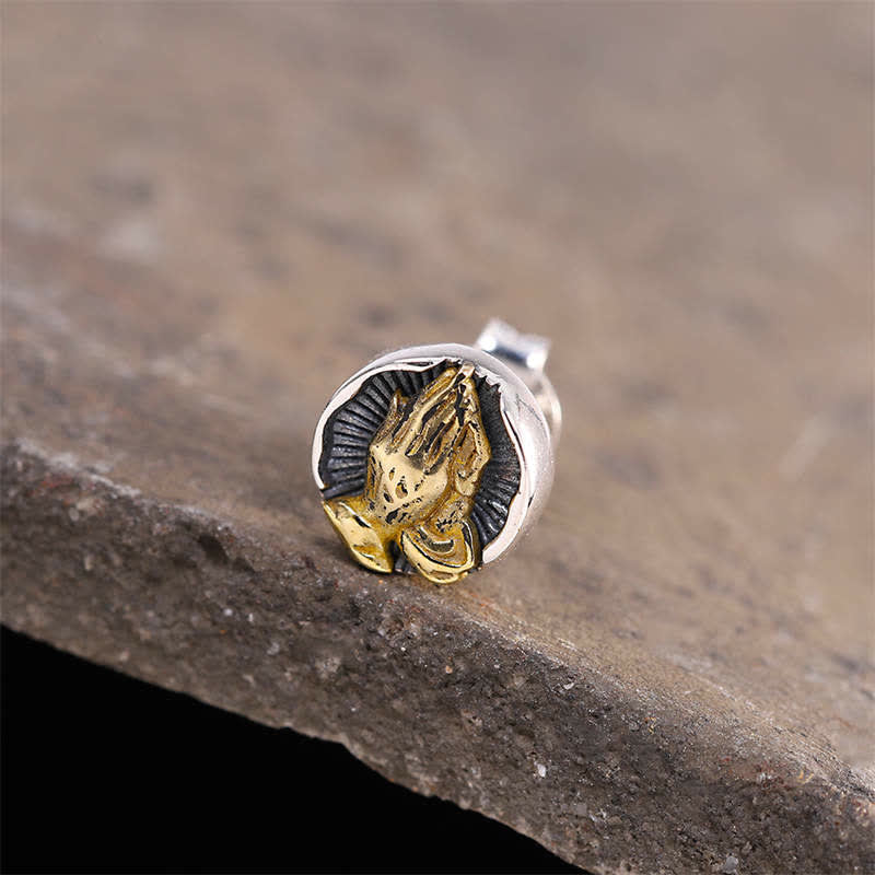 Orecchini a bottone Buddha Stones in argento sterling 925 Namaste Equality - Image 9