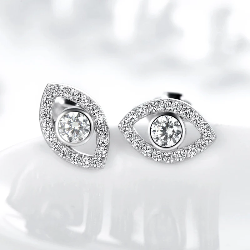 Orecchini a bottone con simbolo del malocchio in argento sterling 925 Buddha Stones - Image 4