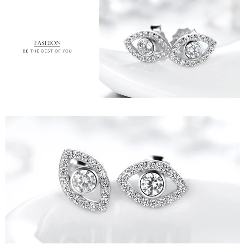 Orecchini a bottone con simbolo del malocchio in argento sterling 925 Buddha Stones - Image 5
