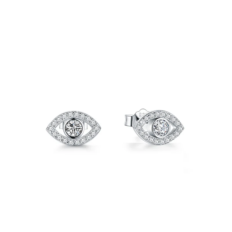 Orecchini a bottone con simbolo del malocchio in argento sterling 925 Buddha Stones - Image 6