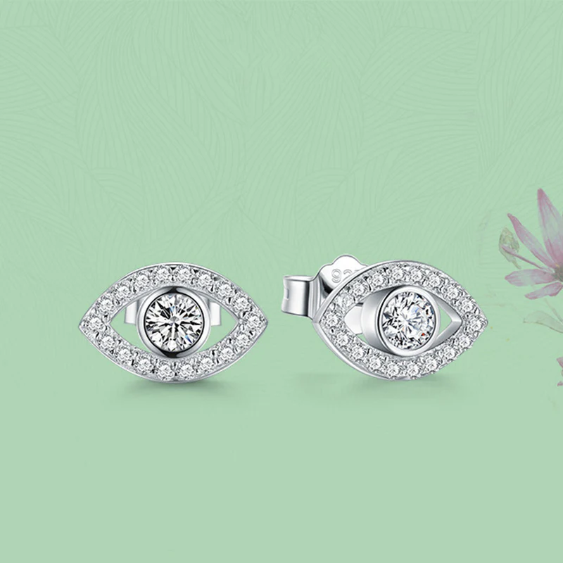 Orecchini a bottone con simbolo del malocchio in argento sterling 925 Buddha Stones - Image 8