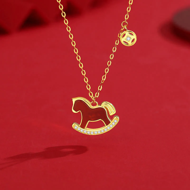 Orecchini Buddha Stones in argento sterling 925 con design dell'anno del cavallo e agata rossa, simbolo di fiducia - Image 18