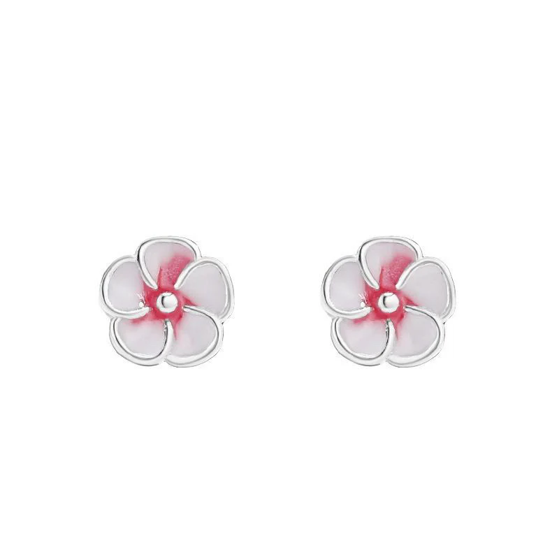 Orecchini Buddha Stones in argento sterling 999 con fiori di pesco e benedizione - Image 3