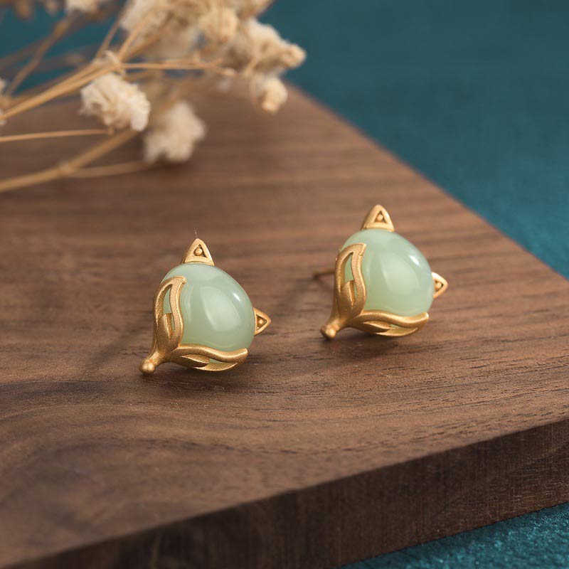 Orecchini di giada FengShui con Buddha Stones