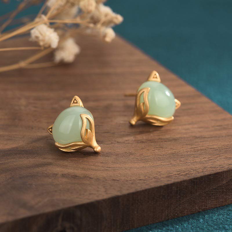 Orecchini di giada FengShui con Buddha Stones - Image 2