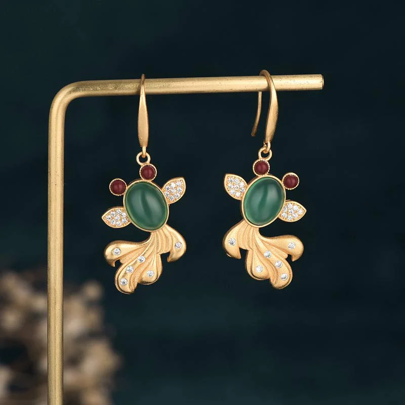 Orecchini FengShui Jade Koi Fortune - Image 2
