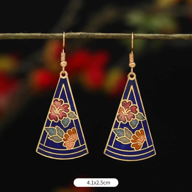 Orecchini pendenti in lega di rame con fiore di farfalla di loto e pietre Buddha Stones , illuminazione - Image 13
