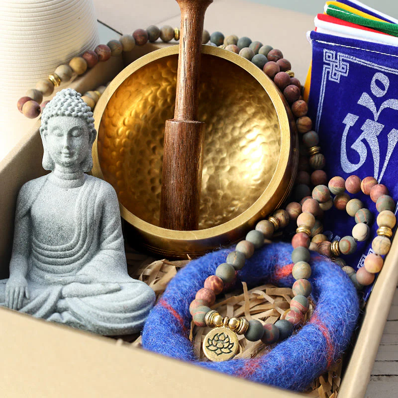 Pacchetto regalo di guarigione di meditazione tibetana di Buddha Stone
