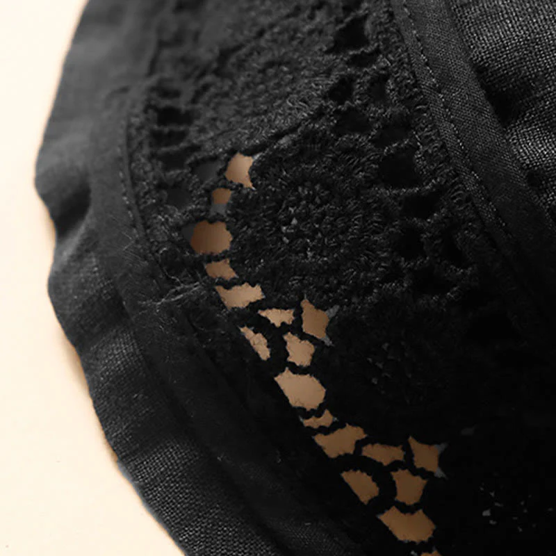 Pantaloncini da donna in cotone con lacci e tasche, modello Buddha Stones, tinta unita, con fondo in pizzo cavo - Image 23