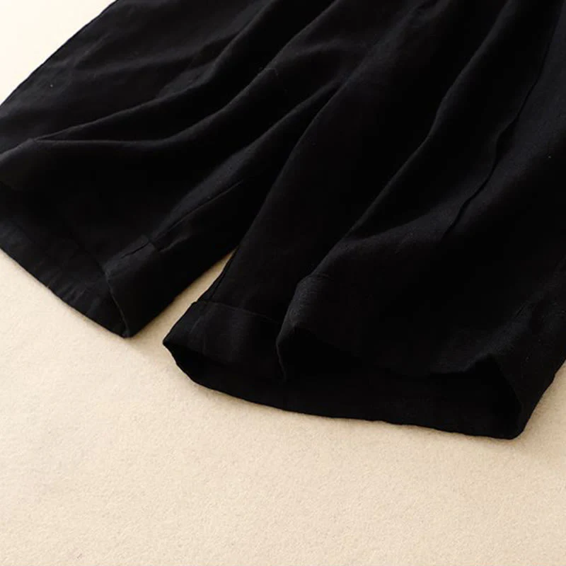 Pantaloncini da donna in cotone tinta unita casual Buddha Stones con tasche - Image 28