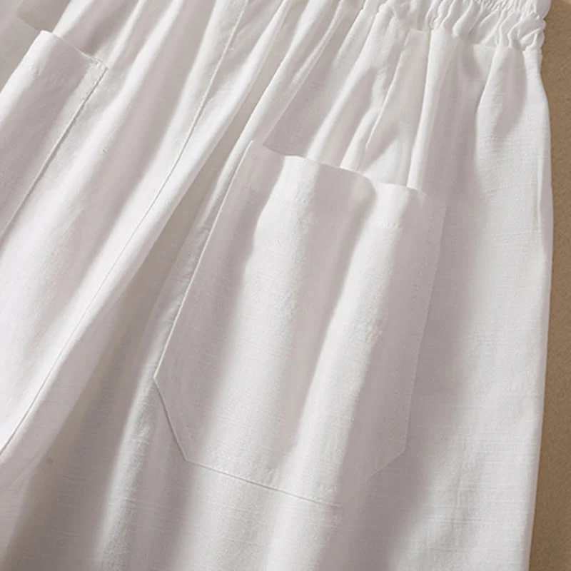 Pantaloncini da donna in poliestere con tasche, casual, estivi, elasticizzati e semplici, con Buddha Stones - Image 11