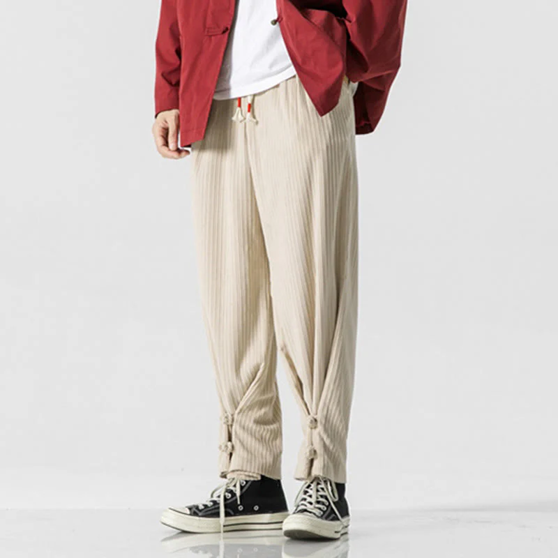Pantaloni a gamba dritta in cotone con tasche e bottoni, modello Buddha Stones , da uomo, autunno inverno - Image 17