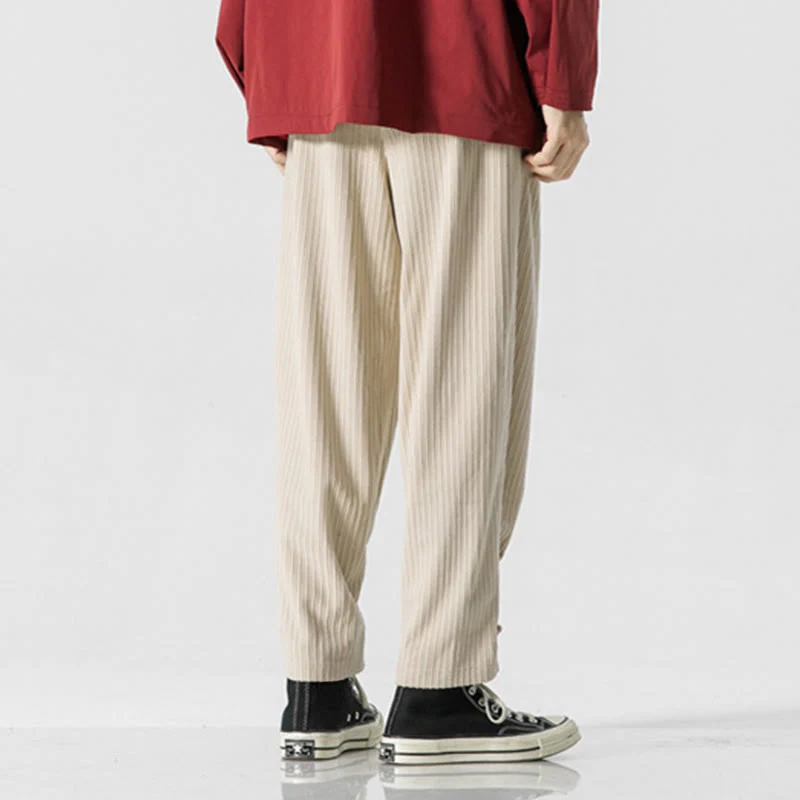 Pantaloni a gamba dritta in cotone con tasche e bottoni, modello Buddha Stones , da uomo, autunno inverno - Image 20