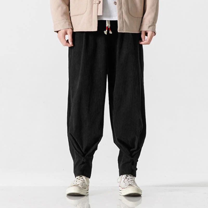 Pantaloni a gamba dritta in cotone con tasche e bottoni, modello Buddha Stones , da uomo, autunno inverno - Image 24